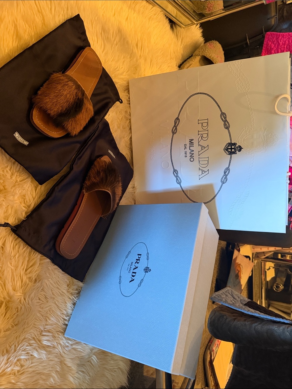 Authentic Prada Leather Slides!